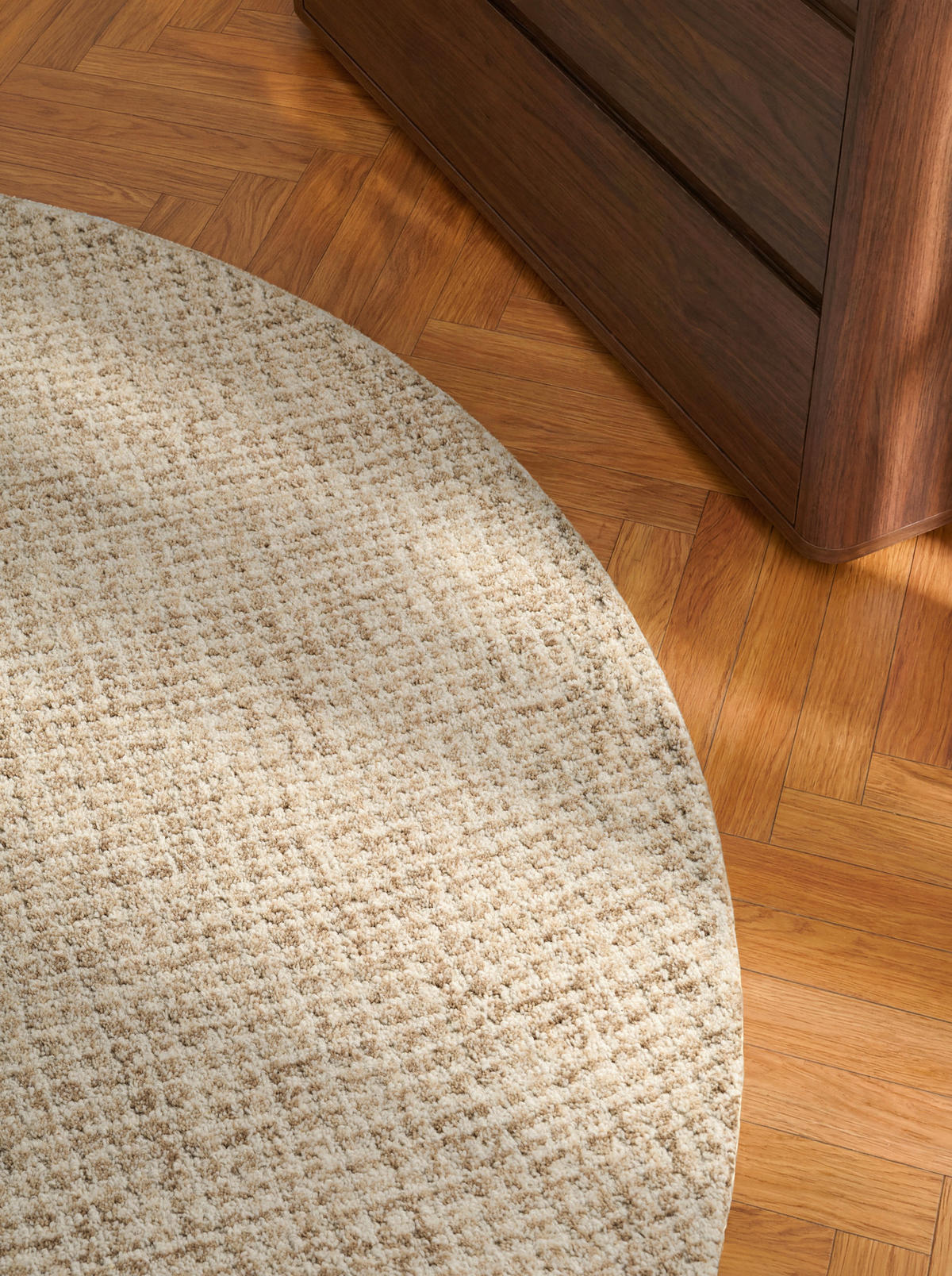 WOLLTEPPICH Wohnzimmer 160 cm Eloise Hellbraun rund  - Hellbraun, Basics, Textil (160cm) - Hanse Home