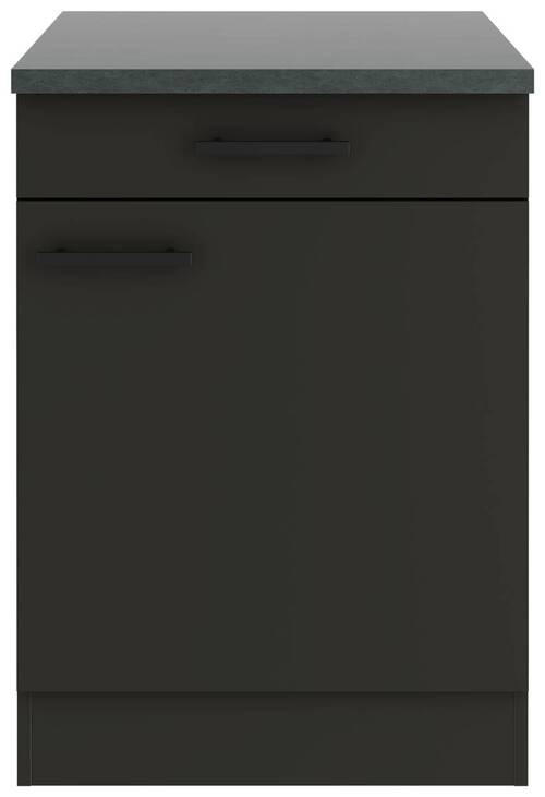 KÜCHENUNTERSCHRANK 60/84,8/60 cm  in Anthrazit  - Anthrazit/Buchefarben, Basics, Holzwerkstoff/Metall (60/84,8/60cm) - Optifit