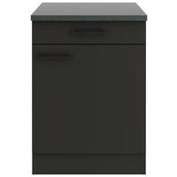 KÜCHENUNTERSCHRANK 60/84,8/60 cm  in Anthrazit  - Anthrazit/Buchefarben, Basics, Holzwerkstoff/Metall (60/84,8/60cm) - Optifit