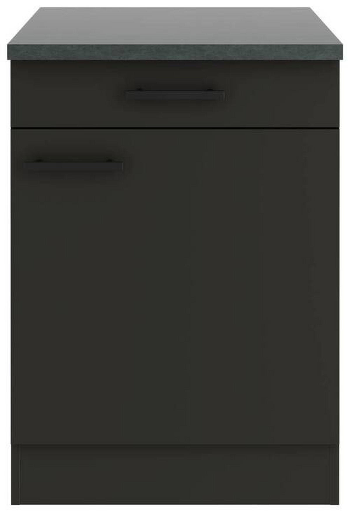 KÜCHENUNTERSCHRANK 60/84,8/60 cm  in Anthrazit  - Anthrazit/Buchefarben, Basics, Holzwerkstoff/Metall (60/84,8/60cm) - Optifit