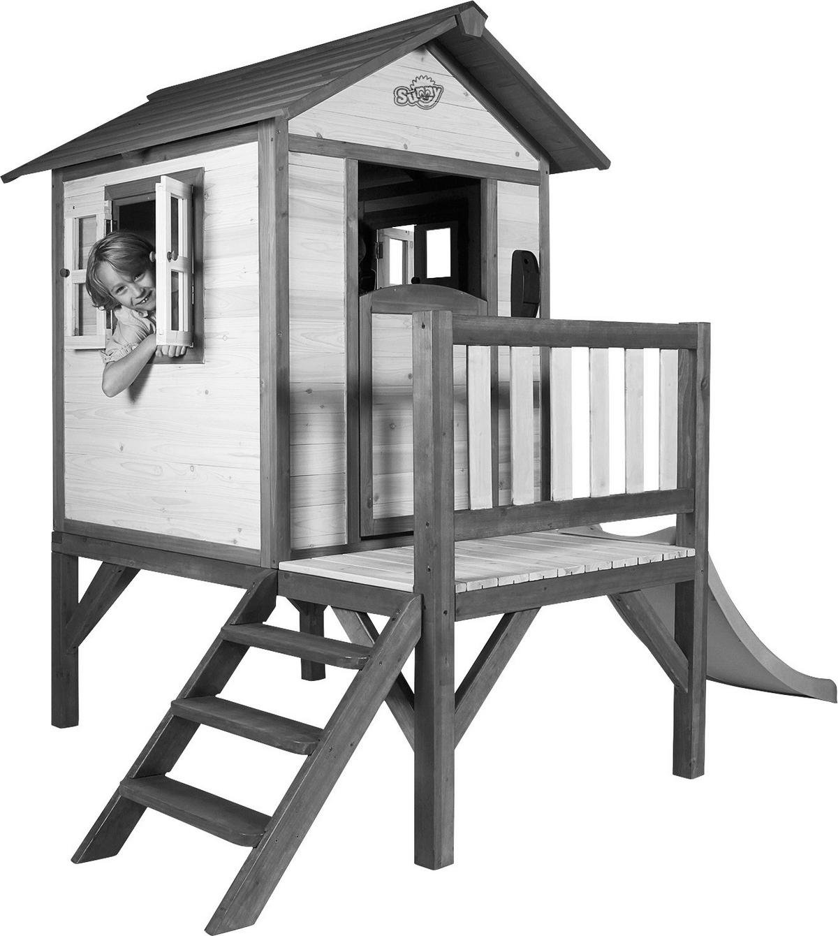 SPIELHAUS 260/190/167 cm 2017  - Schwarz/Weiß, Holz (260/190/167cm) - Ambia Garden