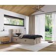 BOXBETT 120/200 cm,  in Taupe, gepolstertes Kopfteil, Bettkasten, Topper, H3 = fest  - Taupe/Schwarz, Design, Holzwerkstoff/Kunststoff (120/200cm) - Xora