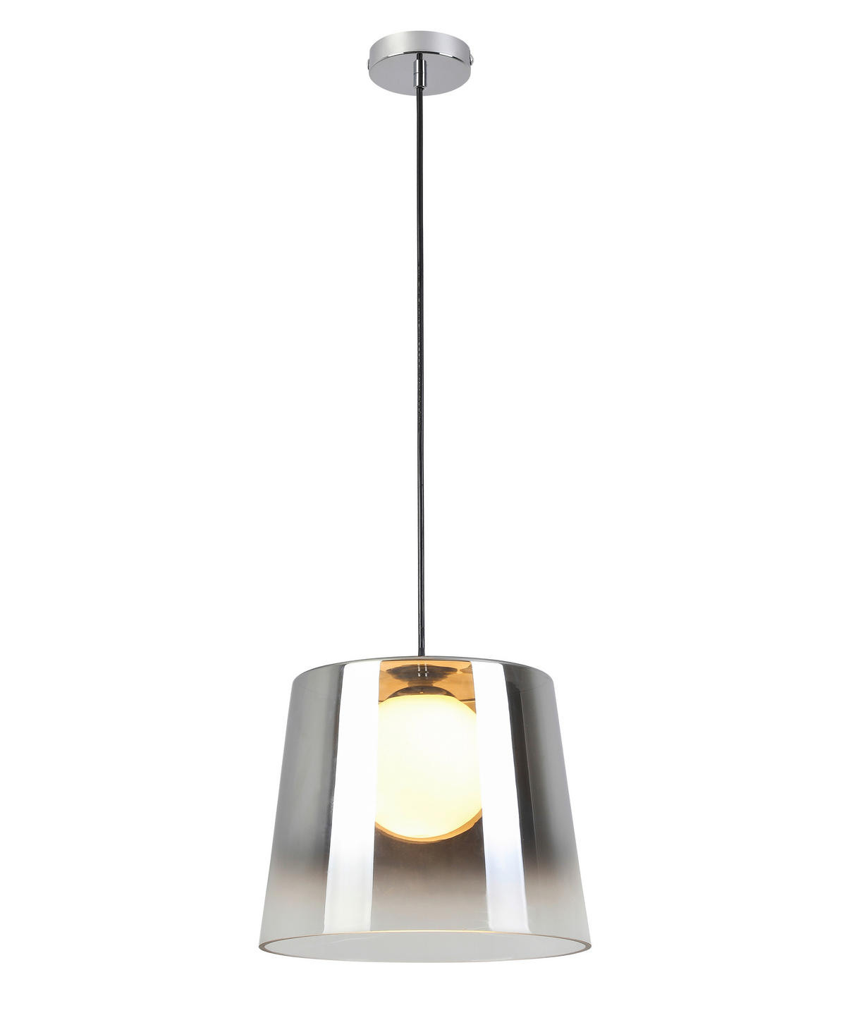 LED-HÄNGELEUCHTE 27/22-120 cm  - Chromfarben/Schwarz, LIFESTYLE, Glas/Metall (27/22-120cm) - Dieter Knoll