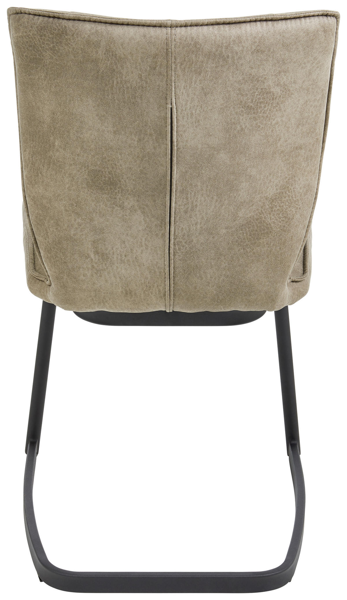 SCHWINGSTUHL  in Eisen Mikrofaser  - Taupe/Hellbraun, Design, Textil/Metall (46/89/58cm) - Valdera