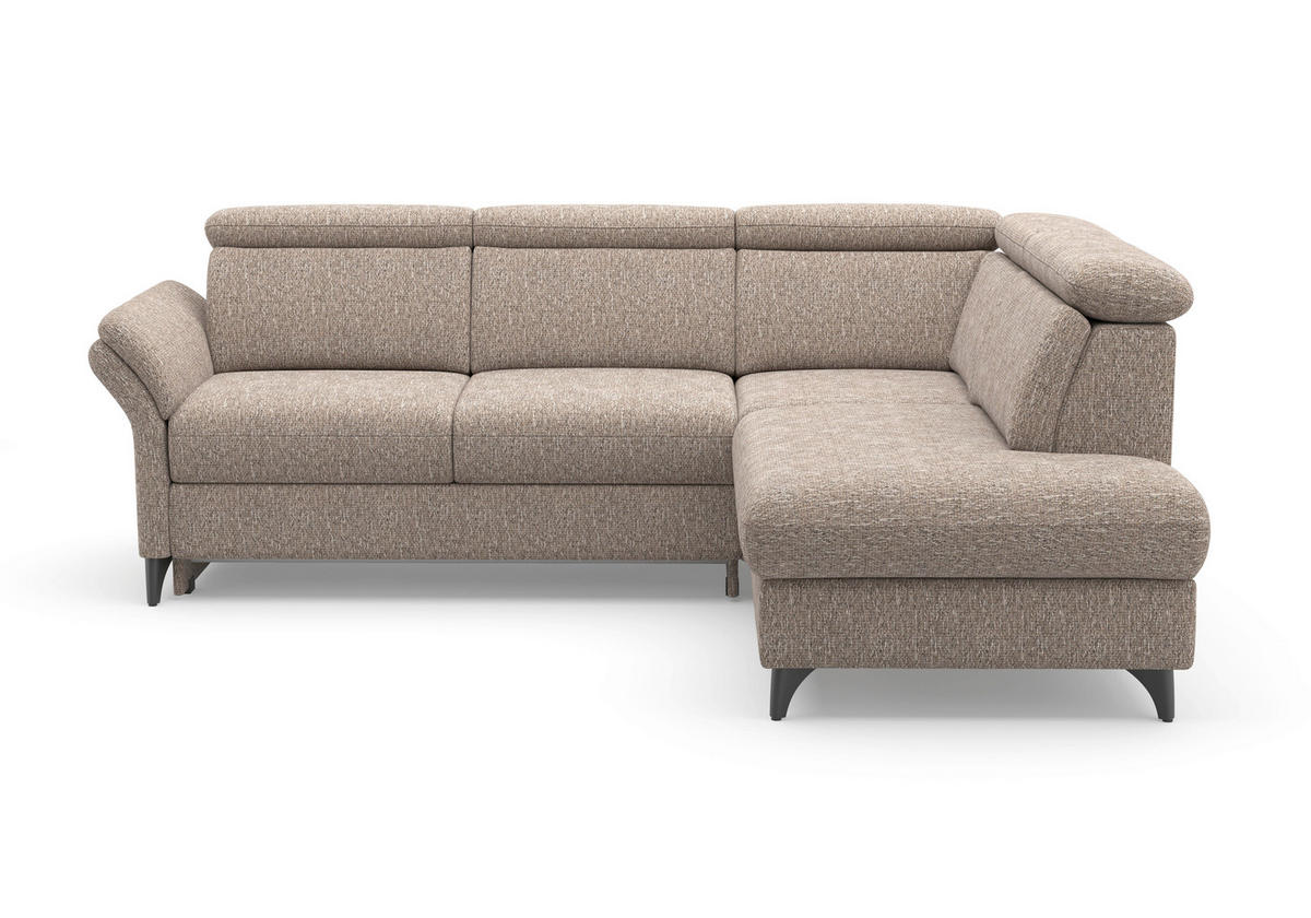 ECKSOFA GLENDALE E Cappuccino Chenille  - Schwarz/Cappuccino, KONVENTIONELL, Textil/Metall (247/193cm) - Sit & More
