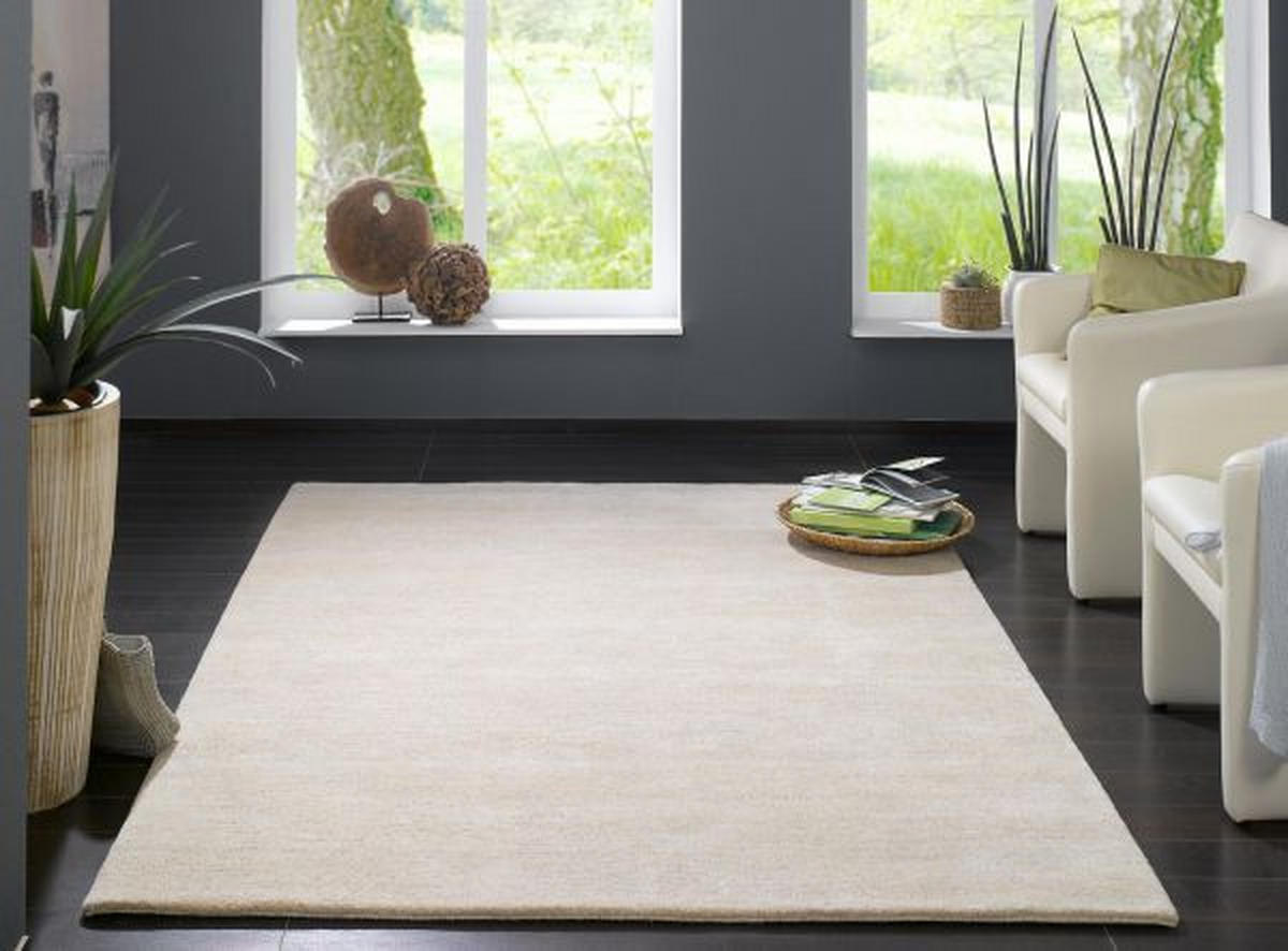 WOLLTEPPICH 120/180 cm Kabru Uni  - Naturfarben, Basics, Textil (120/180cm) - Cazaris