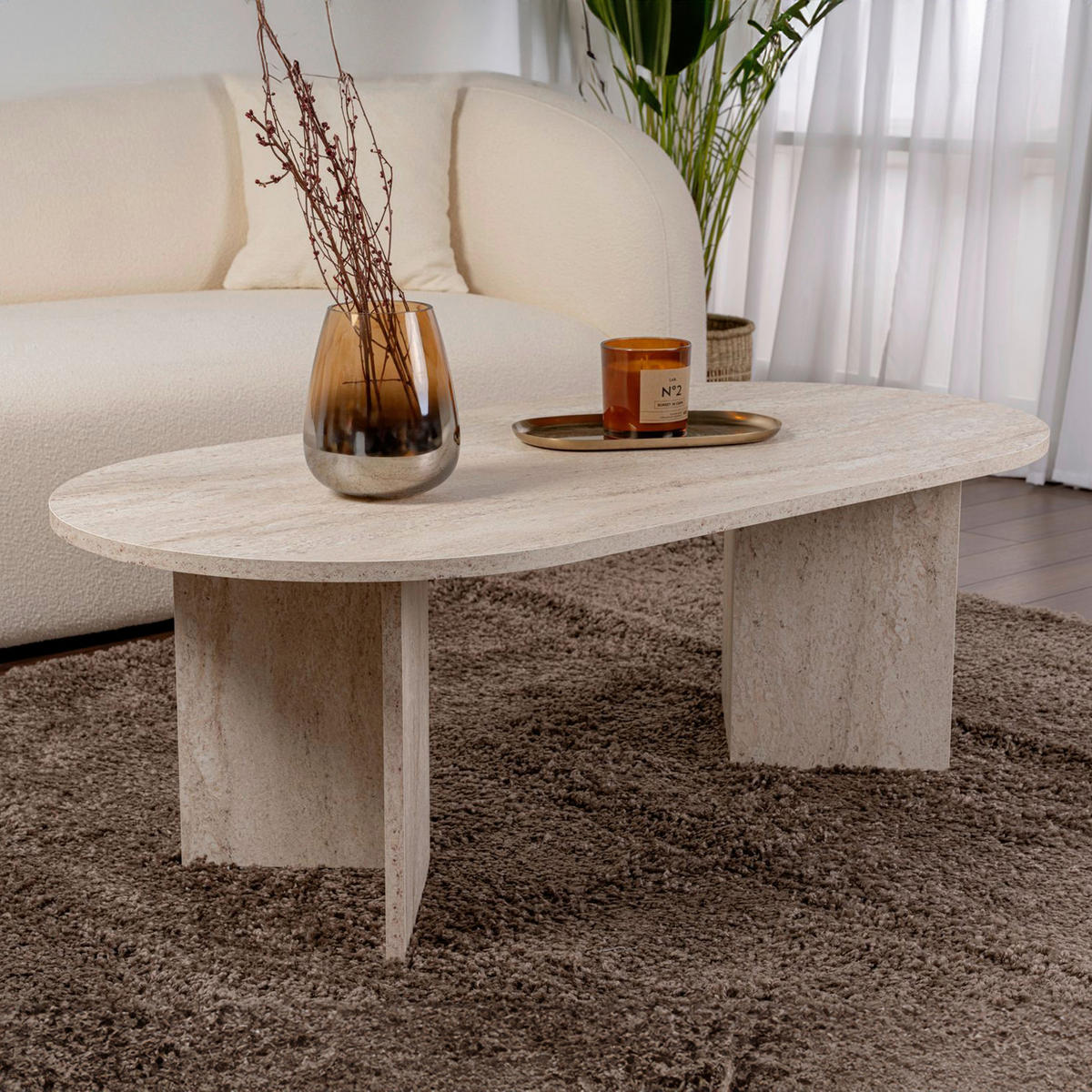 COUCHTISCH Elfenbein  - Elfenbein, Design, Holzwerkstoff (119/40/60cm) - MID.YOU