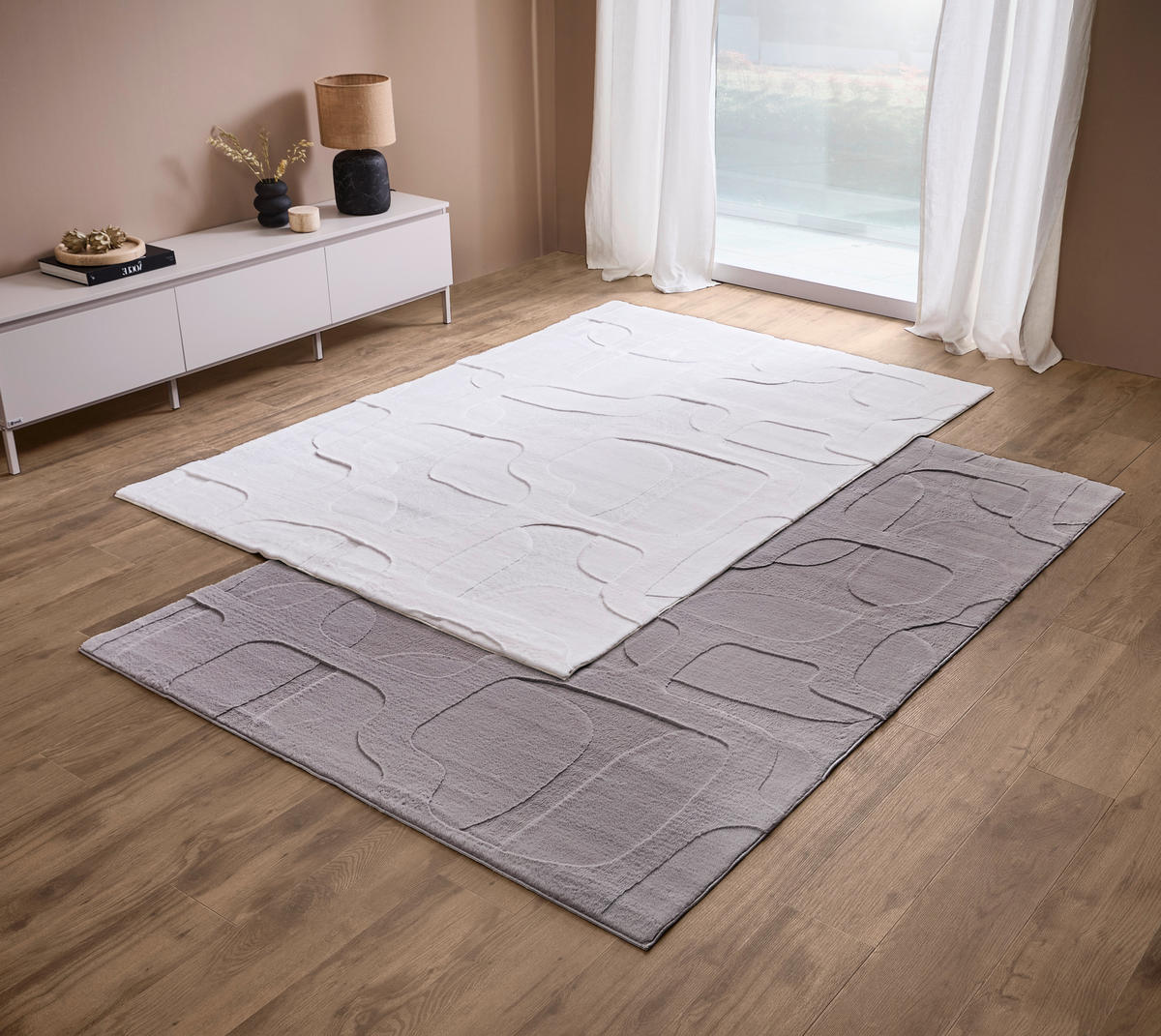 HOCHFLORTEPPICH 160/230 cm Beige rechteckig  - Beige, Design, Textil (160/230cm) - Novel