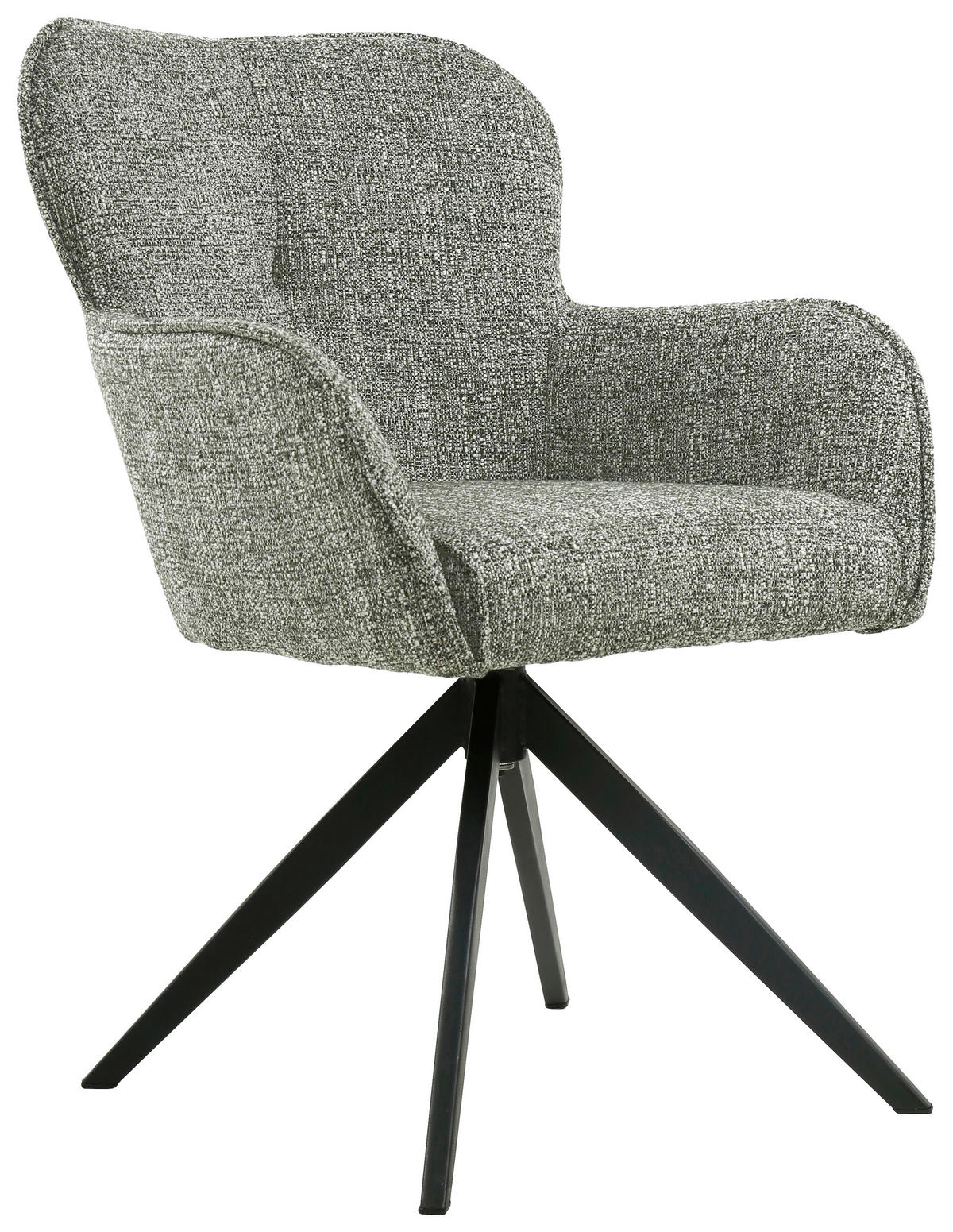 ARMLEHNSTUHL  in Eisen Webstoff  - Schwarz/Grün, Design, Textil/Metall (62/88/65cm) - Novel