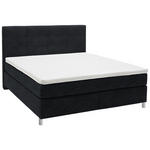 BOXSPRINGBETT 180/200 cm  in Anthrazit  - Chromfarben/Anthrazit, KONVENTIONELL, Kunststoff/Textil (180/200cm) - Voleo