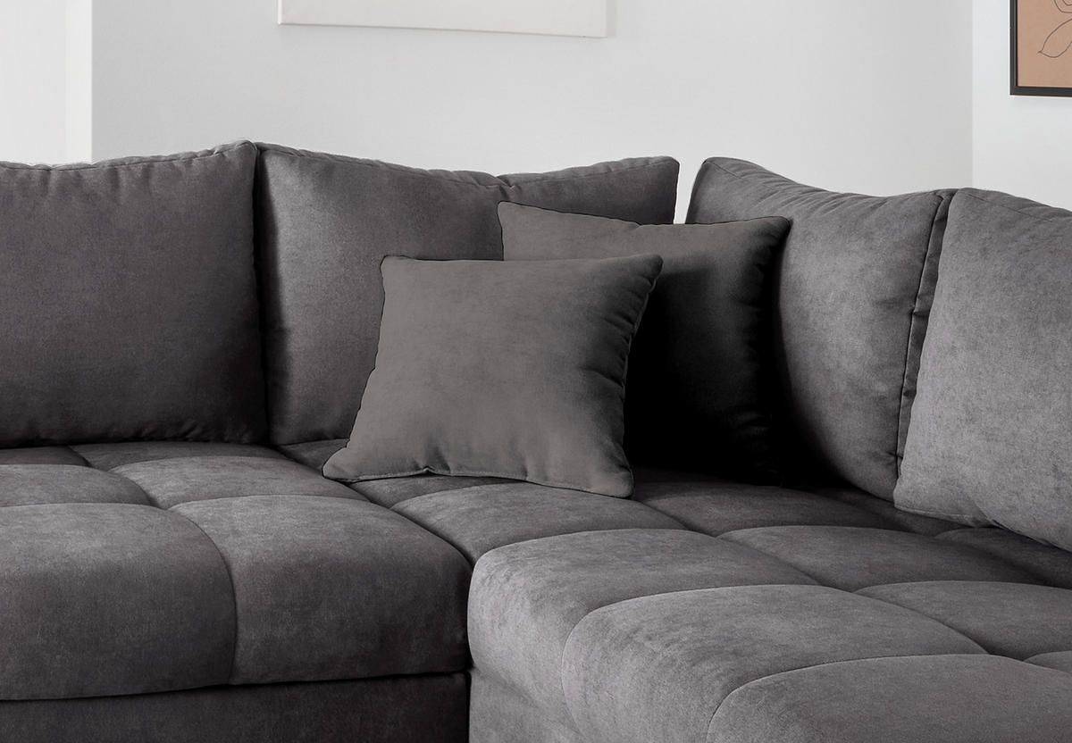 ECKSCHLAFSOFA in Anthrazit Textil   - Anthrazit/Silberfarben, Design, Holz/Textil (298/202cm) - MID.YOU