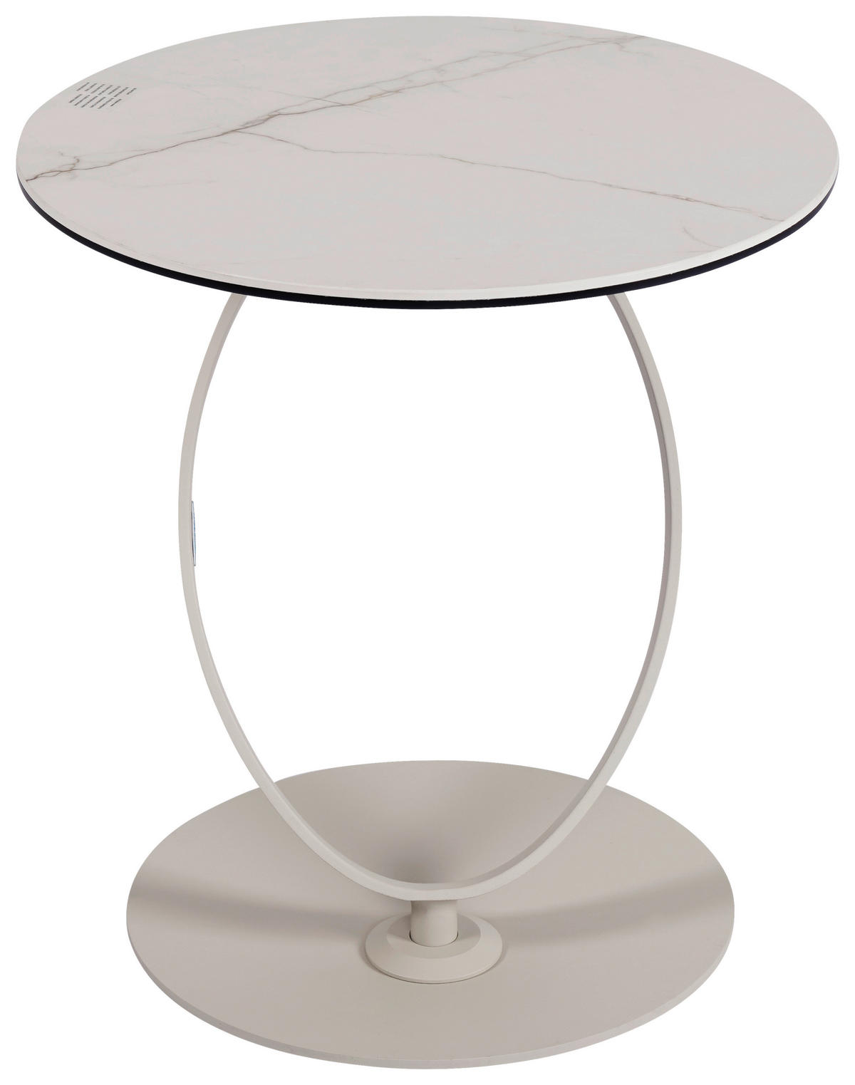 BEISTELLTISCH 50/50/54 cm Weiß, Beige rund  - Beige/Weiß, Design, Glas/Keramik (50/50/54cm) - Dieter Knoll