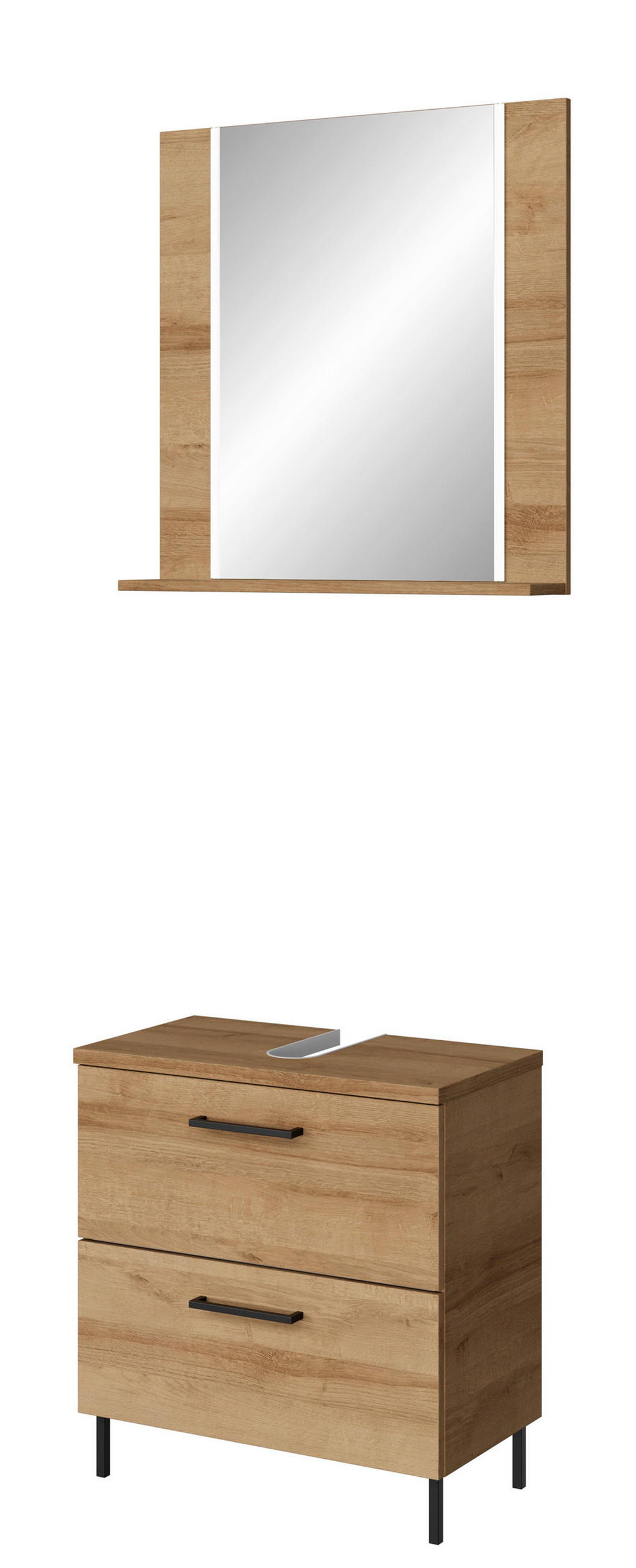 BADEZIMMER 2-teilig  in 70 cm  - Eichefarben/Schwarz, KONVENTIONELL, Holzwerkstoff/Metall (70cm) - Pelipal
