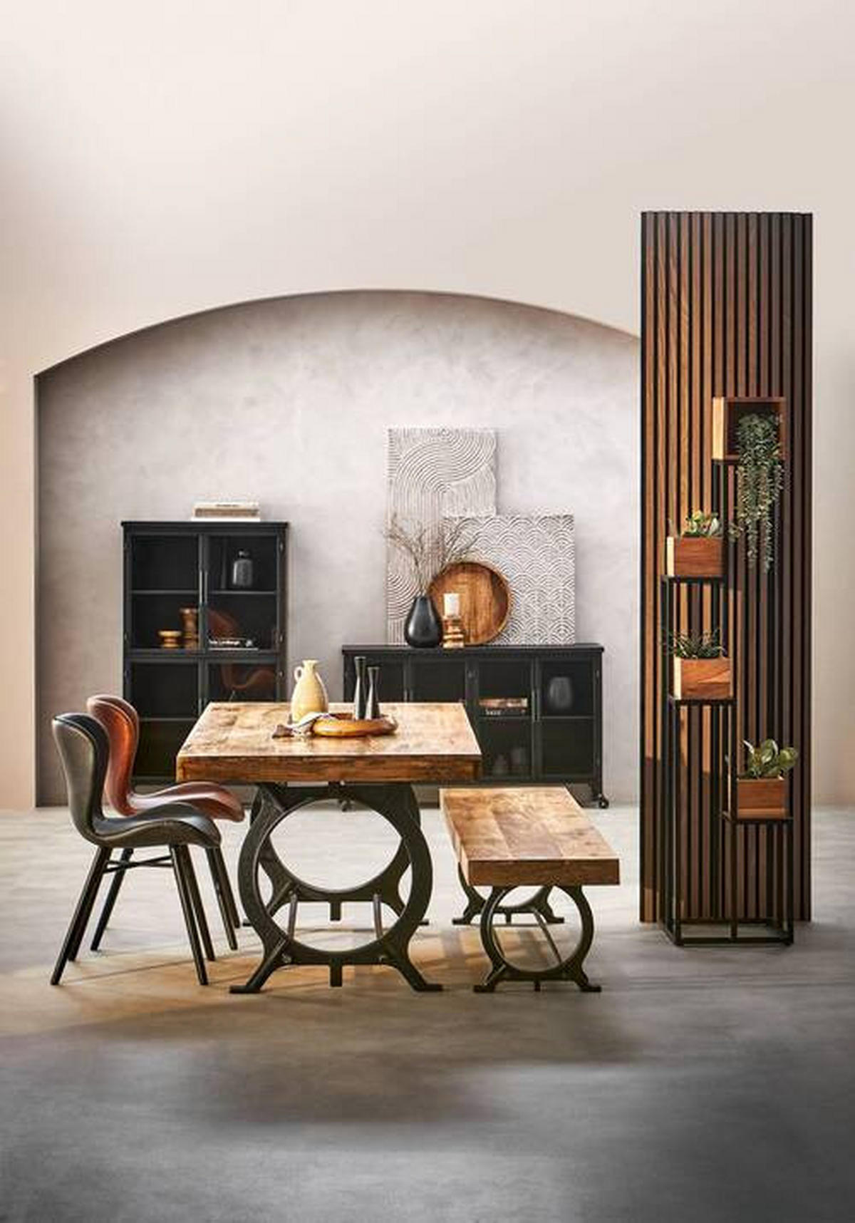 ŽIDLE, hnědá - černá/krémová, Lifestyle, kov/dřevo (47/82,5/56cm) - Ambia Home