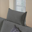 ECKSOFA Grau Cord  - Schwarz/Grau, KONVENTIONELL, Textil/Metall (276/173cm) - Carryhome