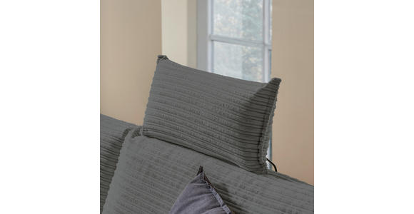 ECKSOFA Grau Cord - Schwarz/Grau, KONVENTIONELL, Textil/Metall (276/173cm) - Carryhome