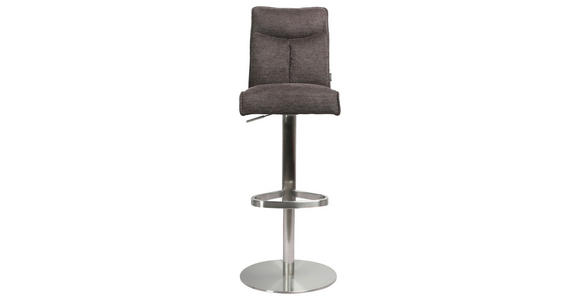 BARHOCKER in Metall, Textil Braun, Edelstahlfarben - Edelstahlfarben/Braun, Design, Textil/Metall (38/117/52cm) - Novel