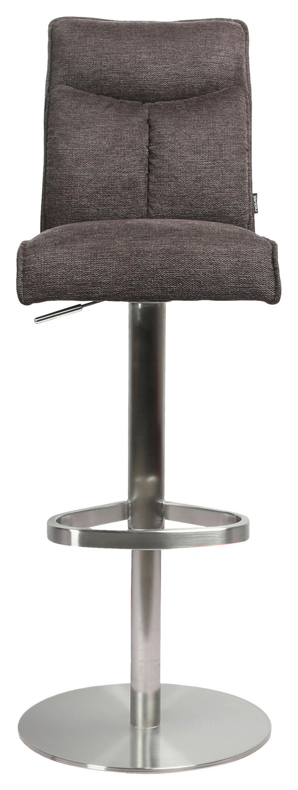 BARHOCKER in Metall, Textil Braun, Edelstahlfarben  - Edelstahlfarben/Braun, Design, Textil/Metall (38/117/52cm) - Novel