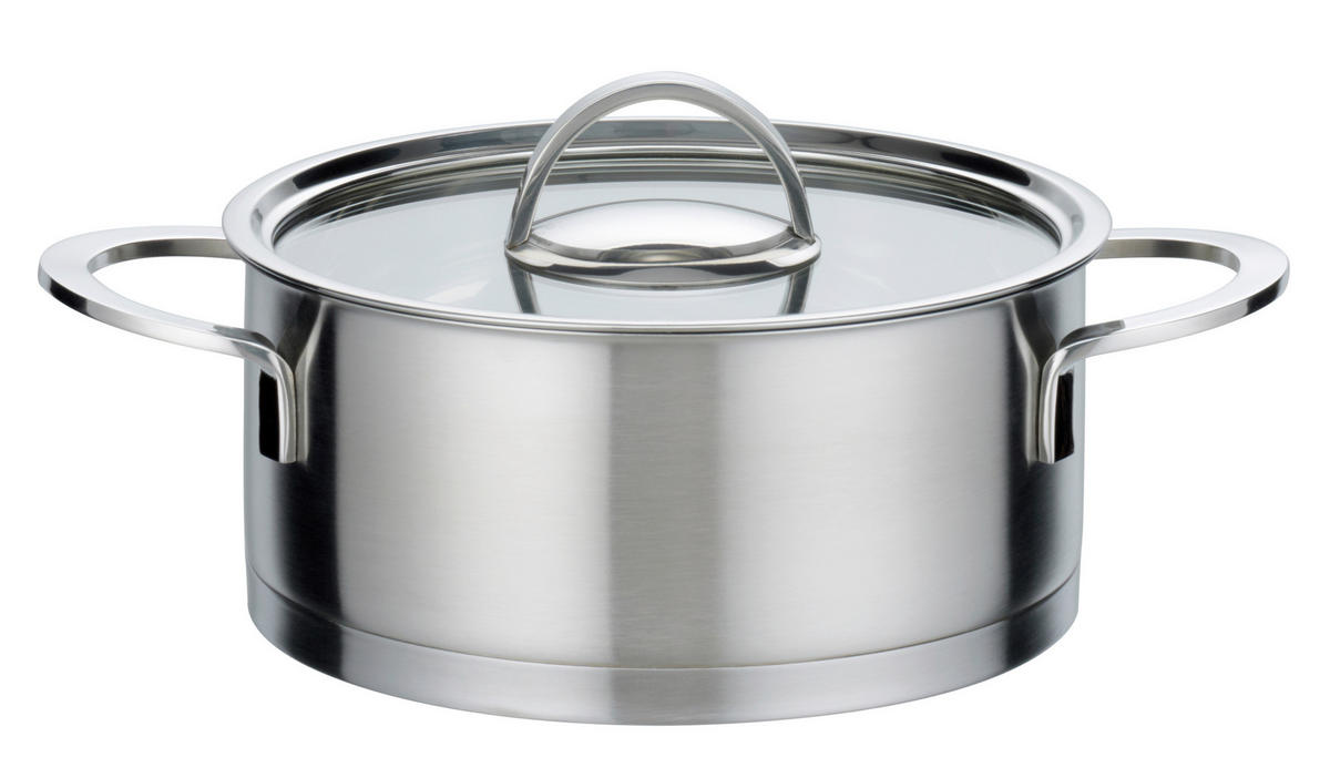 KOCHTOPFSET ELEGANCE 5-teilig  - Klar/Edelstahlfarben, Basics, Glas/Metall - GSW