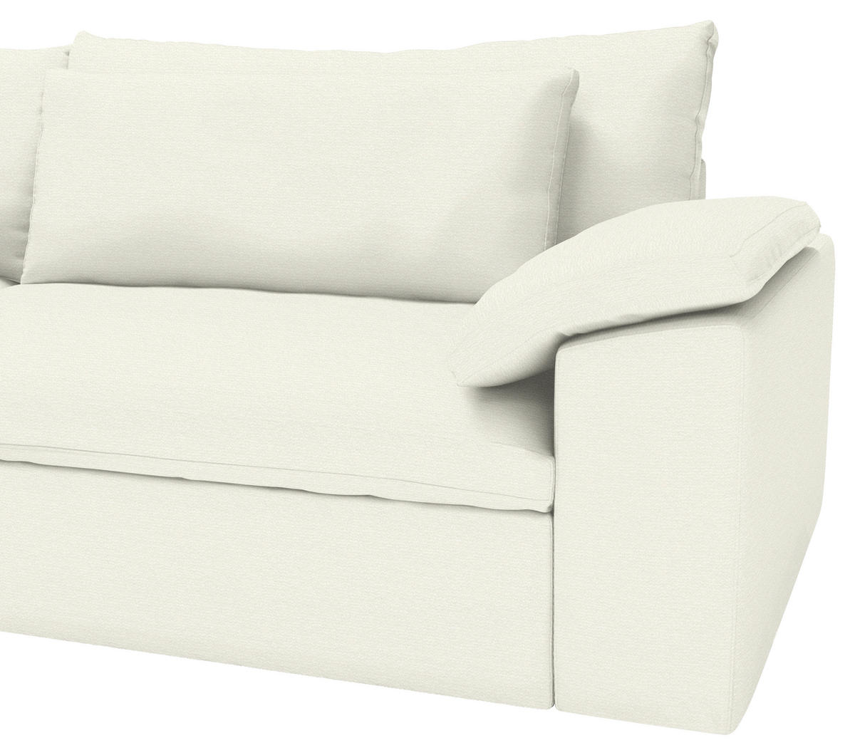 ECKSOFA  Chenille Creme  - Creme/Schwarz, Modern, Kunststoff/Textil (198/306cm) - Carryhome