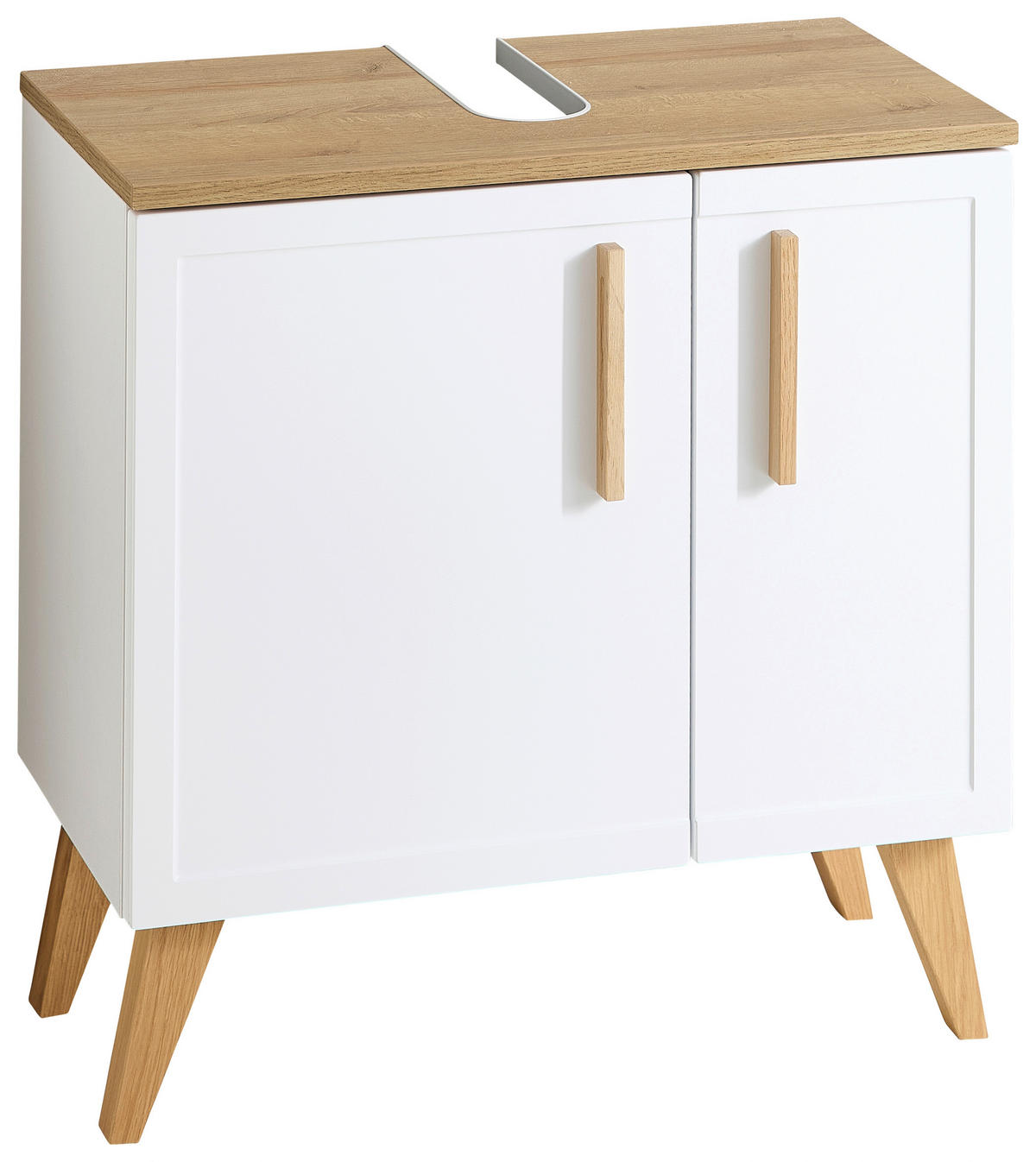 WASCHBECKENUNTERSCHRANK 60/65/32,5 cm  - Eichefarben/Weiß, KONVENTIONELL, Holz/Holzwerkstoff (60/65/32,5cm) - Xora