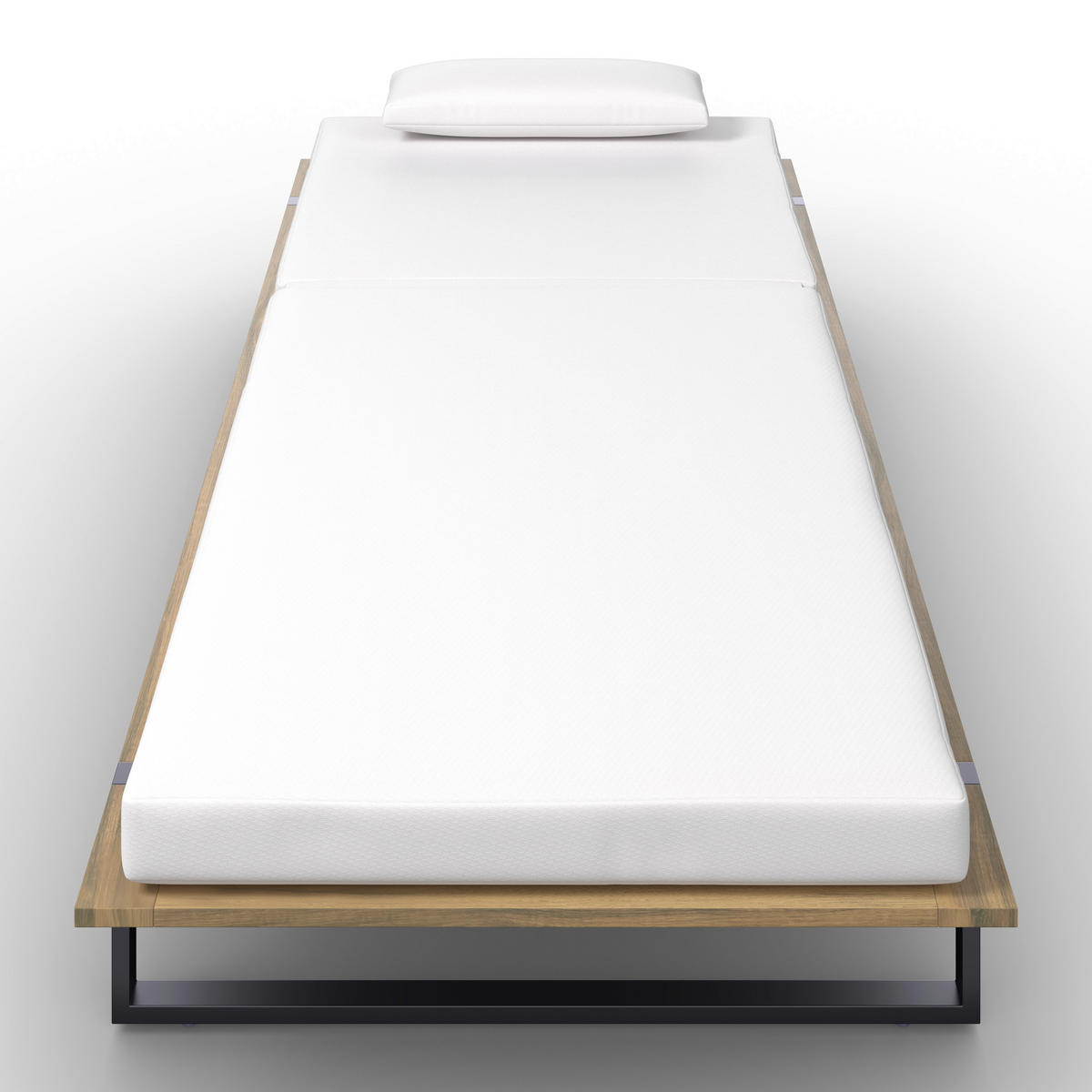 BAŠTENSKA LEŽALJKA  krem, crna, boja akacije   - boja akacije/crna, Moderno, drvo/metal (220/90/95cm) - Bessagi Garden