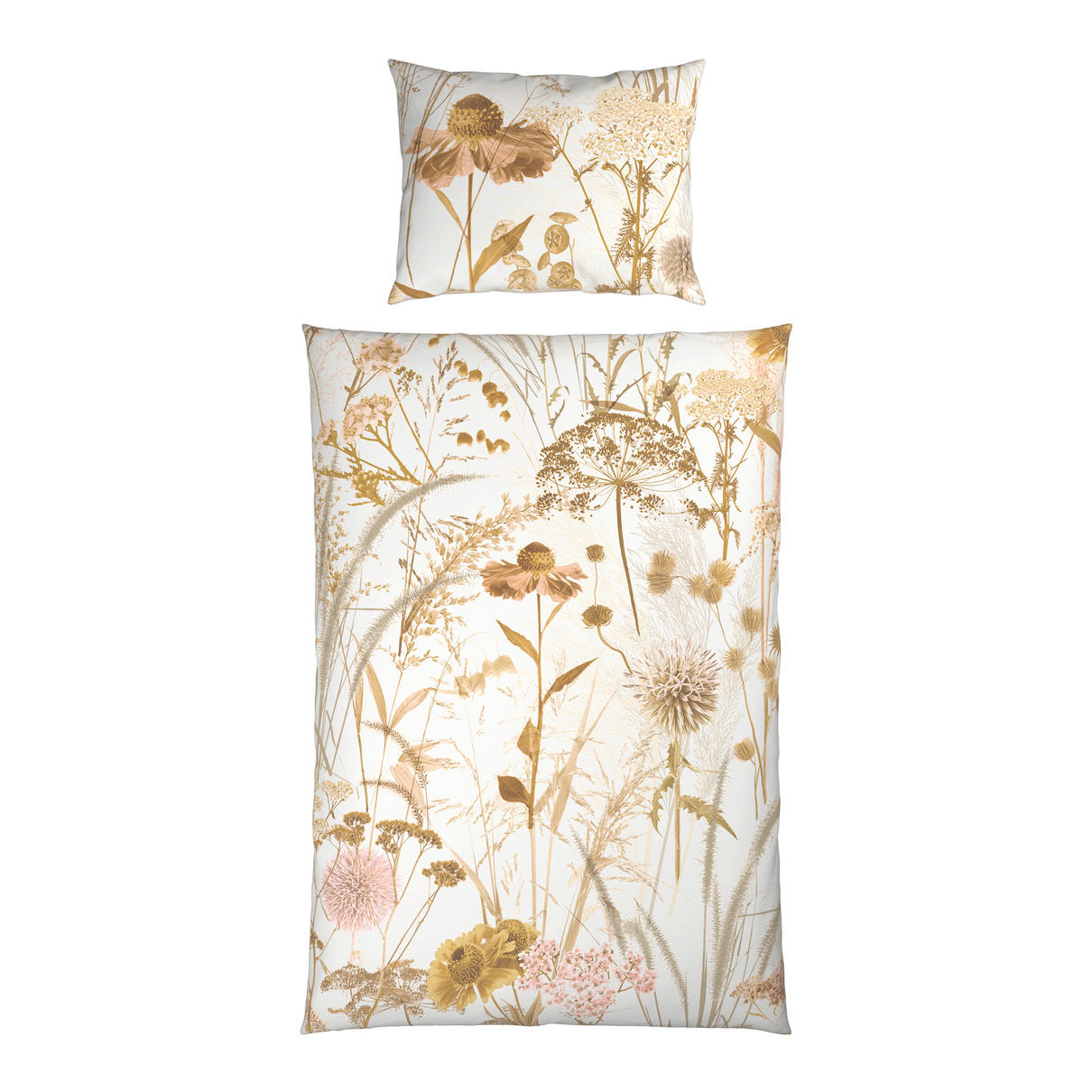 WENDEBETTWÄSCHE Celene Satin 140/200 cm  - Naturfarben, KONVENTIONELL, Textil (140/200cm) - Novel