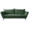 SOFA Velours Grün  - Schwarz/Grün, Design, Textil/Metall (225/86/95cm) - MID.YOU