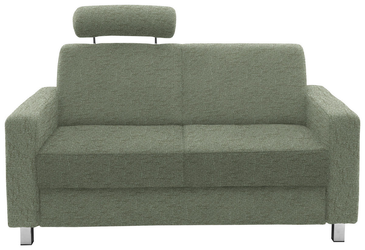 2-SITZER-SOFA in Flachgewebe Hellgrün  - Chromfarben/Hellgrün, Design, Textil/Metall (158/83/85cm) - Xora
