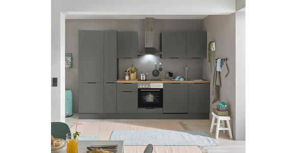 KÜCHENBLOCK   in Graphitfarben  - Schwarz/Graphitfarben, Basics, Holzwerkstoff/Metall (310/211/60cm) - Xora