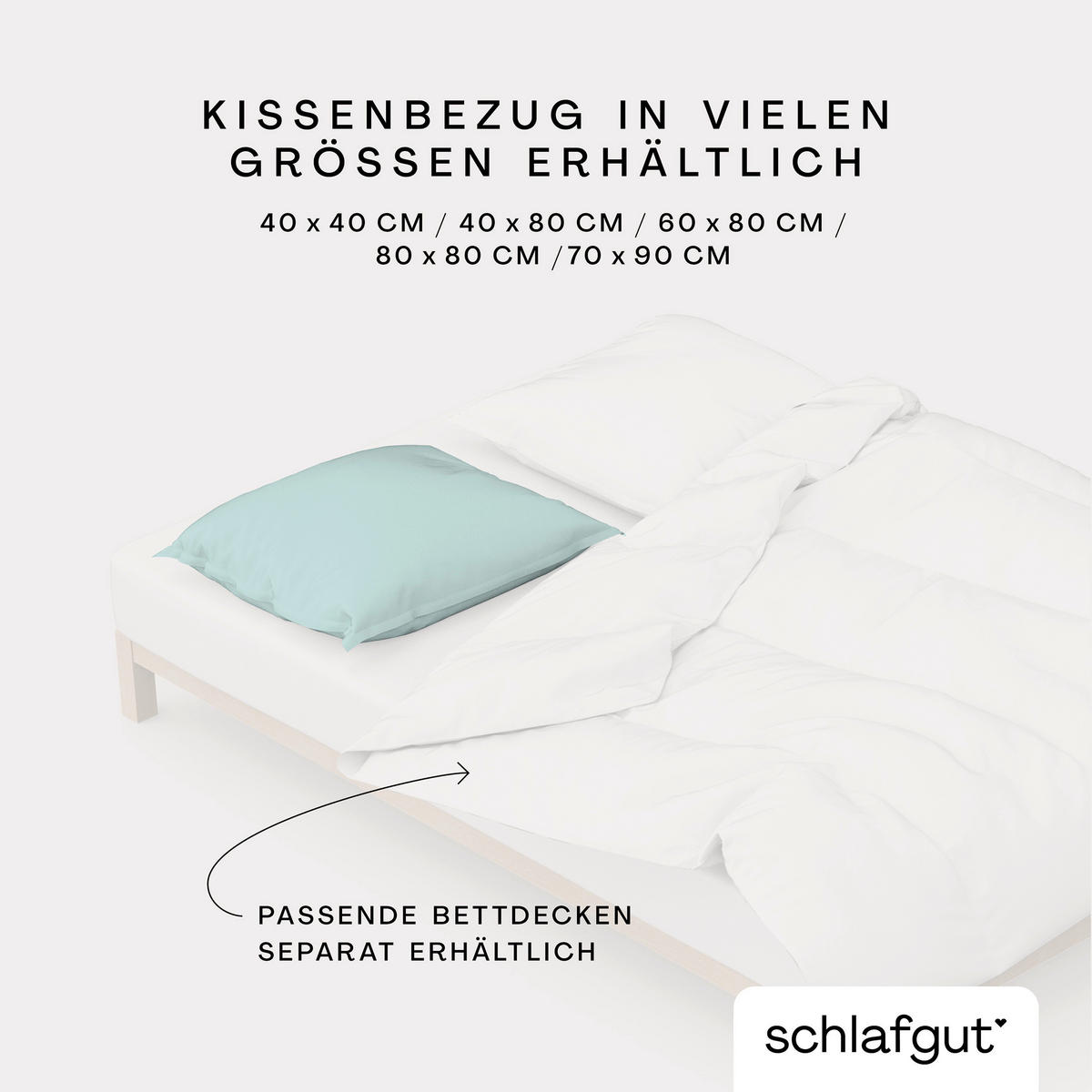 KISSENHÜLLE WOVEN SATIN 40/40 cm  - Türkis, Basics, Textil (40/40cm) - Schlafgut
