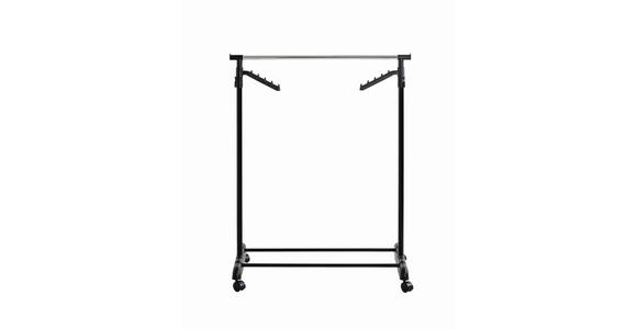 KLEIDERWAGEN in Schwarz, Chromfarben 81/100-177/42 cm   - Chromfarben/Schwarz, Basics, Kunststoff/Metall (81/100-177/42cm) - Carryhome