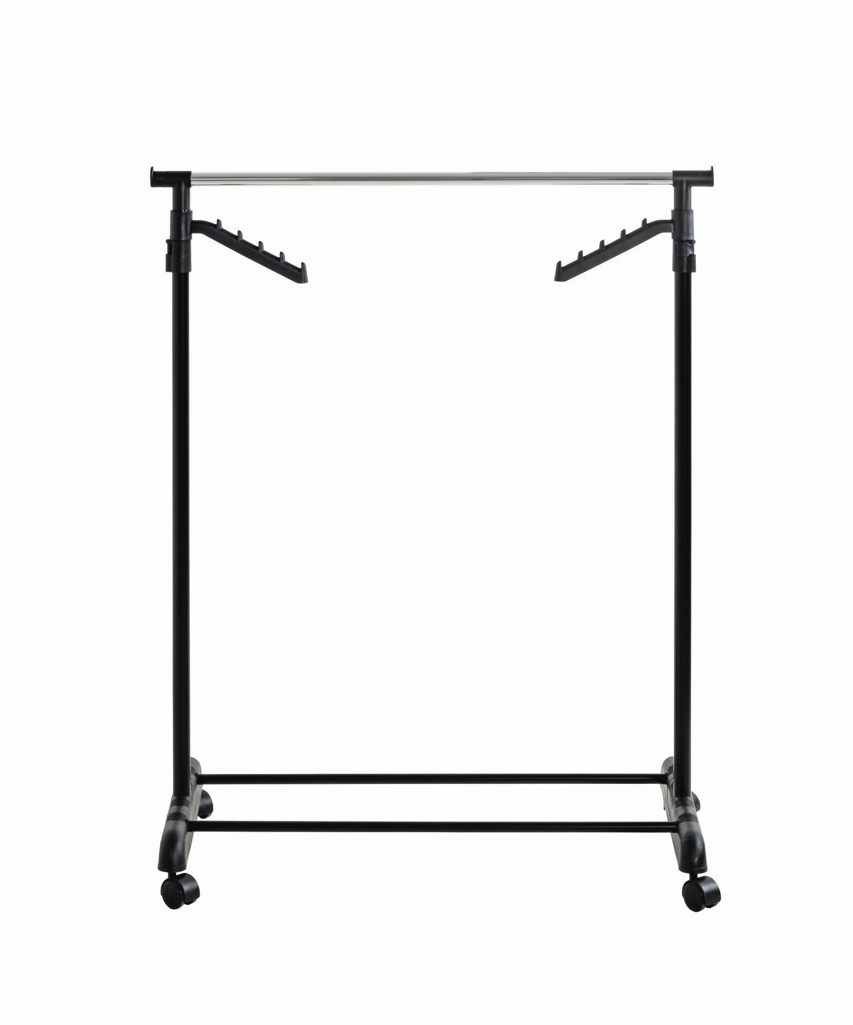 Cuier Mobil Cu Raft Pantofi negru, culoare crom, 81/100-177/42 cm   - culoare crom/negru, Basics, plastic/metal (81/100-177/42cm) - Carryhome