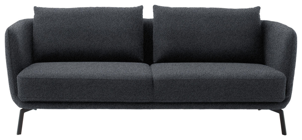 2,5-SITZER  in Flachgewebe Dunkelblau  - Schwarz/Dunkelblau, Design, Textil/Metall (190/71/91cm) - Schöner Wohnen