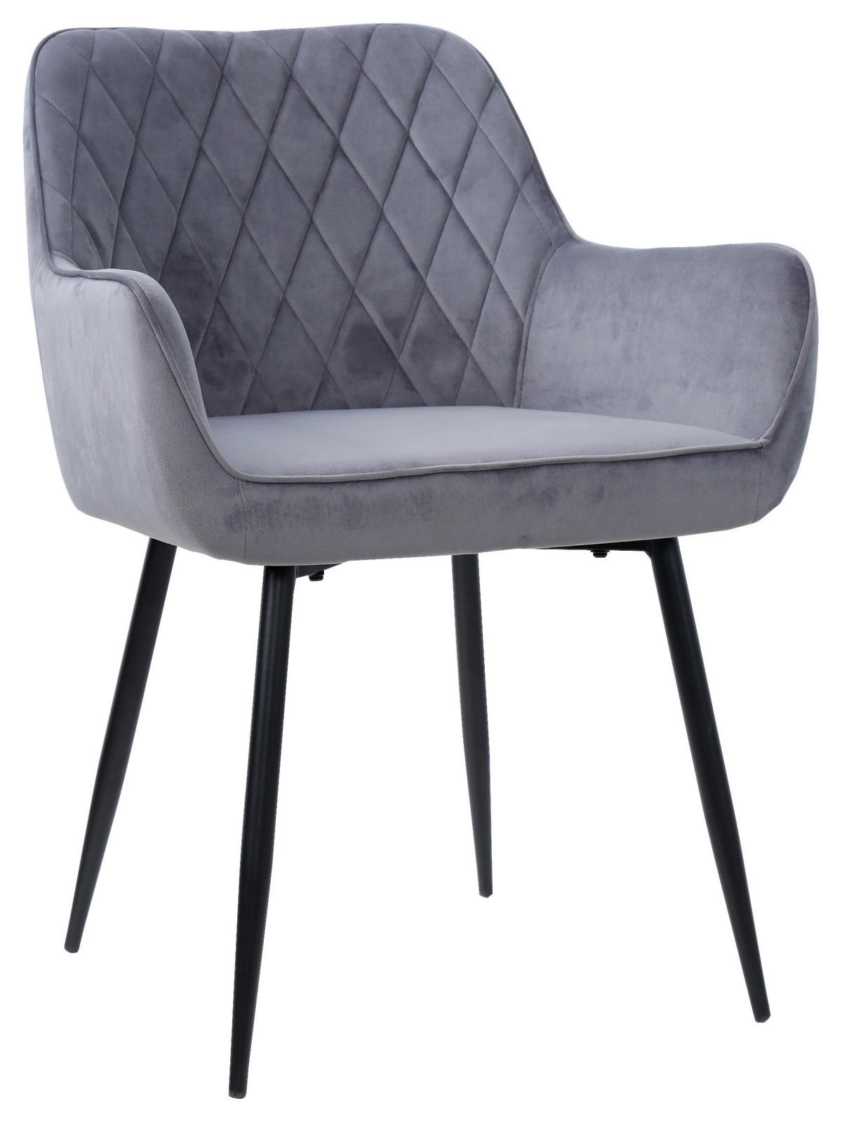 ARMLEHNSTUHL  in Eisen Samt  - Schwarz/Grau, Design, Textil/Metall (56/79/58cm) - Carryhome