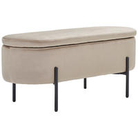 TRUHLOVÁ LAVICE, 95/43/36 cm - černá/šedavě hnědá, Moderní, kov/textil (95/43/36cm) - PBJ