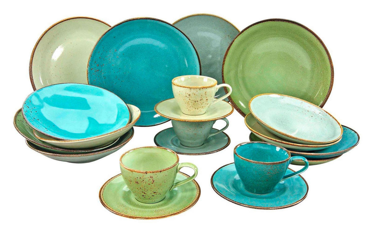 KOMBINOVANÁ SOUPRAVA, 20dílné, kamenina - vícebarevná, Basics, keramika (34/31,5/33cm) - Creatable