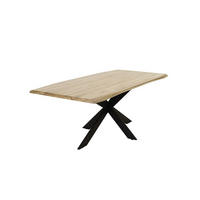 ESSTISCH in Holz, Metall 220/100/76 cm  - Eichefarben/Schwarz, MODERN, Holz/Metall (220/100/76cm) - Livetastic