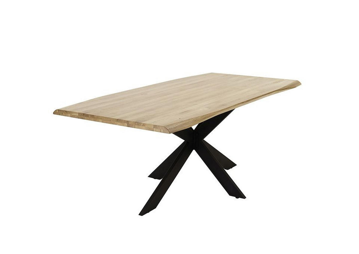 ESSTISCH in Holz, Metall 220/100/76 cm  - Eichefarben/Schwarz, MODERN, Holz/Metall (220/100/76cm) - Livetastic