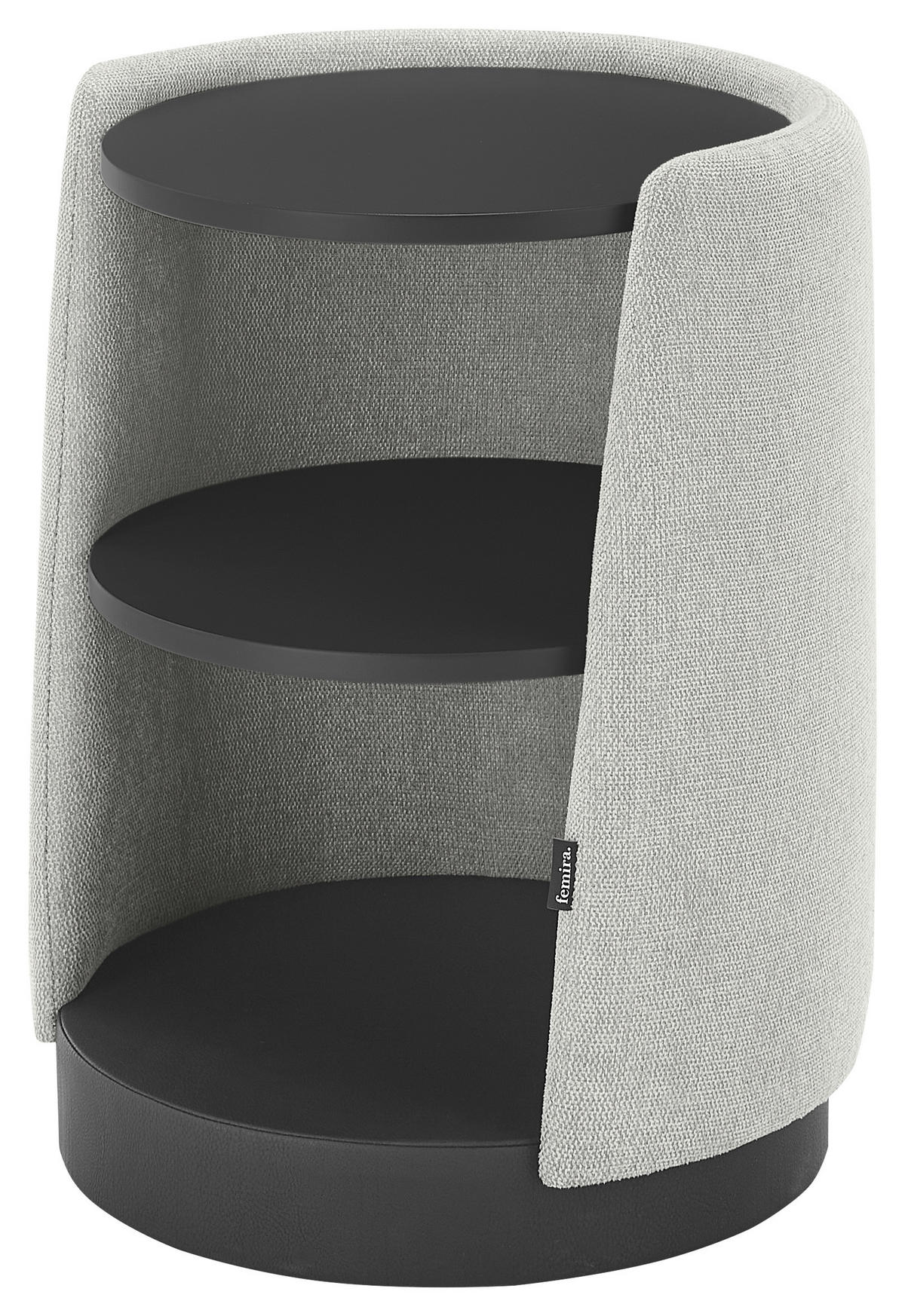 NACHTSCHRANK 48/57,5/48 cm Fichte, Kiefer Sperrholz  - Hellgrau/Schwarz, Design, Holz/Holzwerkstoff (48/57,5/48cm) - Dieter Knoll