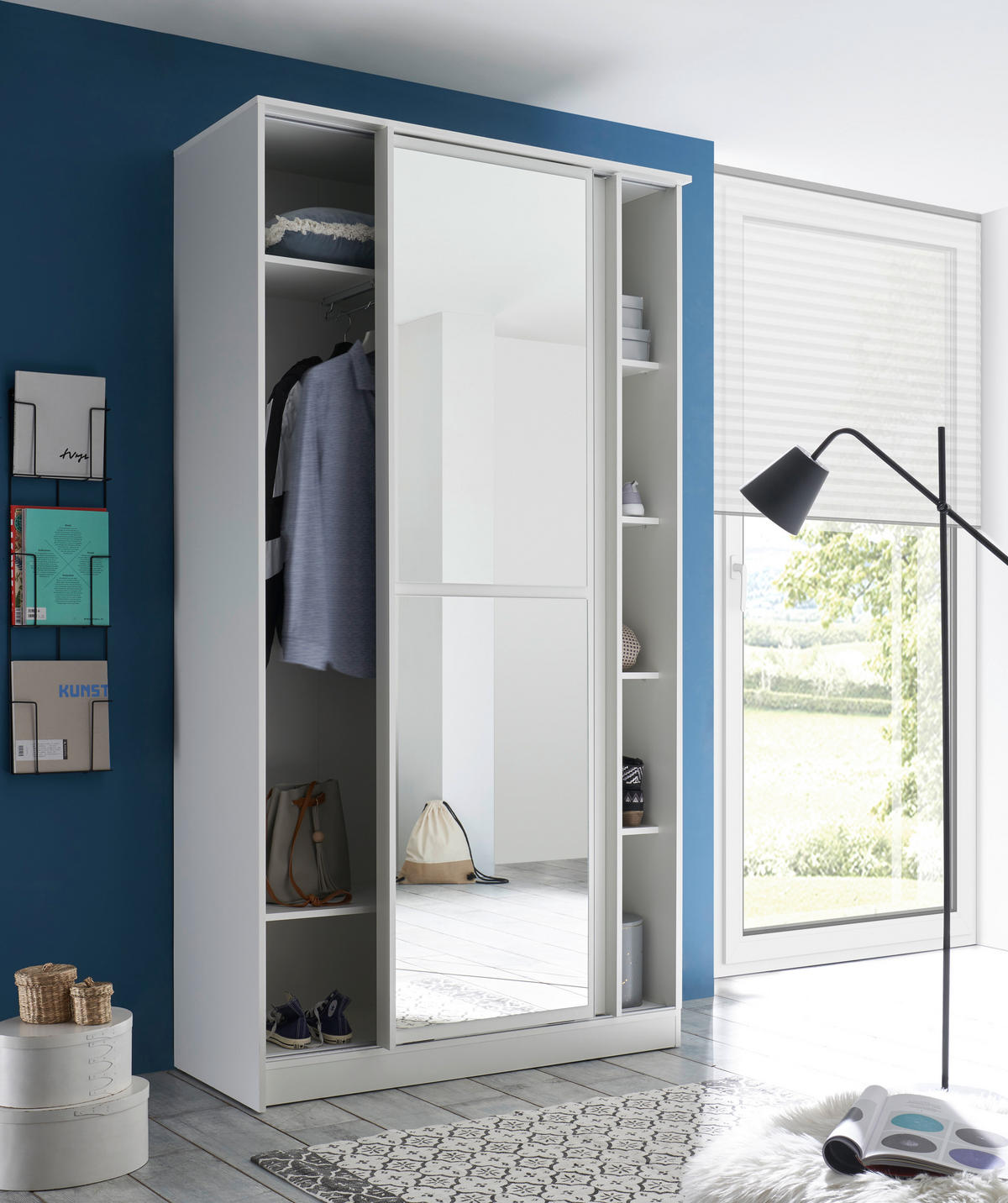 SCHIEBETÜRENSCHRANK 120/220/45 cm 2-türig Weiß  - Weiß, Basics (120/220/45cm) - MID.YOU