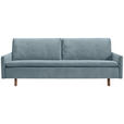 SCHLAFSOFA Flachgewebe Hellblau  - Eichefarben/Hellblau, KONVENTIONELL, Holz/Textil (220/85/98cm) - Carryhome