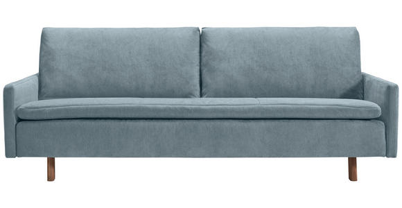 SCHLAFSOFA Flachgewebe Hellblau  - Eichefarben/Hellblau, KONVENTIONELL, Holz/Textil (220/85/98cm) - Carryhome