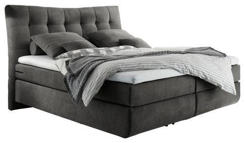 BOXSPRINGBETT 180/200 cm  in Anthrazit  - Anthrazit/Schwarz, Design, Kunststoff/Textil (180/200cm) - Esposa