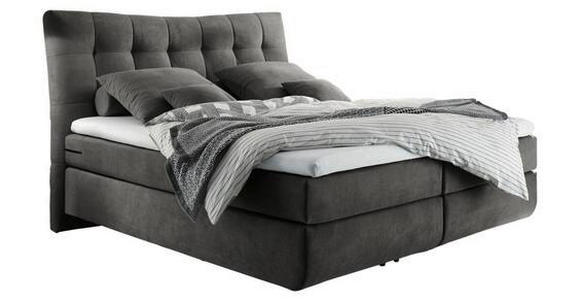 BOXSPRINGBETT 180/200 cm  in Anthrazit  - Anthrazit/Schwarz, Design, Kunststoff/Textil (180/200cm) - Esposa