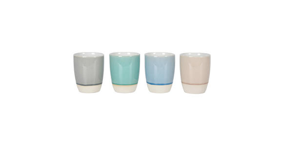KAFFEEBECHER 340 ml - Blau/Beige, Trend, Keramik (8,6/10,5cm) - Landscape