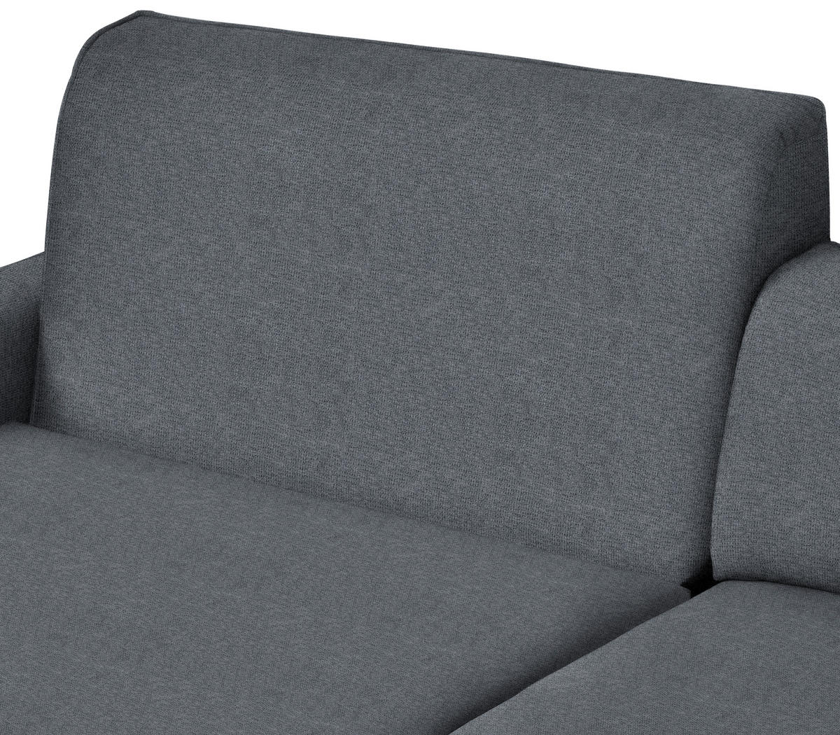 ECKSOFA in Flachgewebe Dunkelgrau  - Dunkelgrau/Schwarz, Design, Textil/Metall (190/285cm) - Johann Jakob