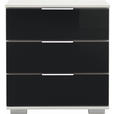 NACHTSCHRANK 52/58/38 cm  - Chromfarben/Schwarz, Design, Glas/Holzwerkstoff (52/58/38cm) - Carryhome