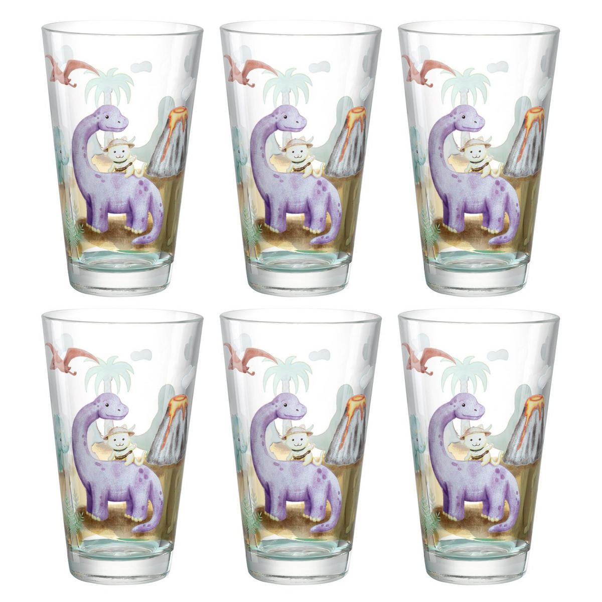 KINDER-GLÄSERSET Bambini Aventura 6-teilig  - Trend, Glas (8/13,20/8cm) - Leonardo