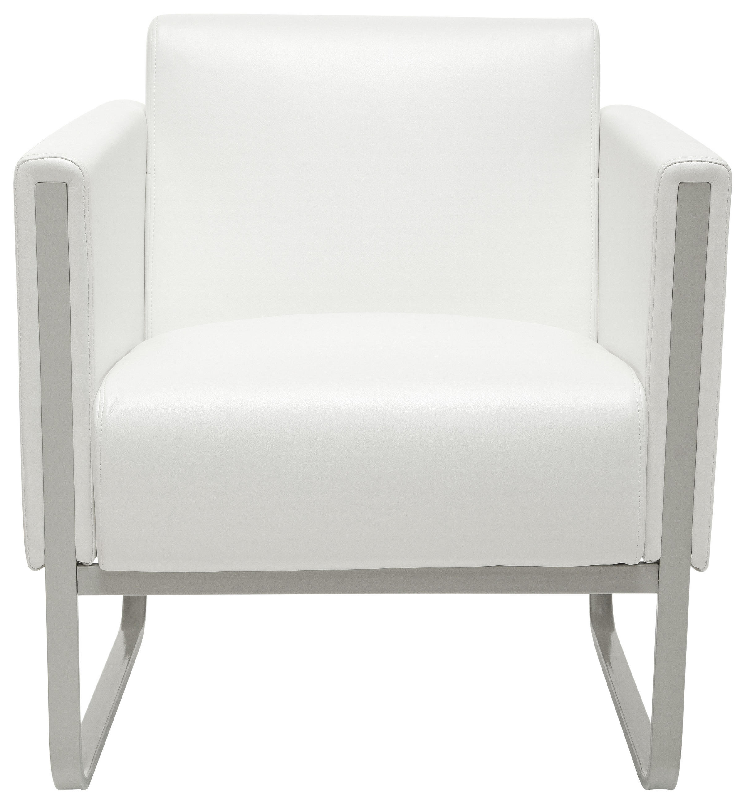 FÅTÖLJ i textil vit, ljusgrå  - vit/ljusgrå, Modern, metall/textil (67/78/71cm) - MID.YOU